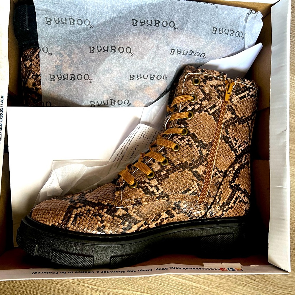 Snake print boots